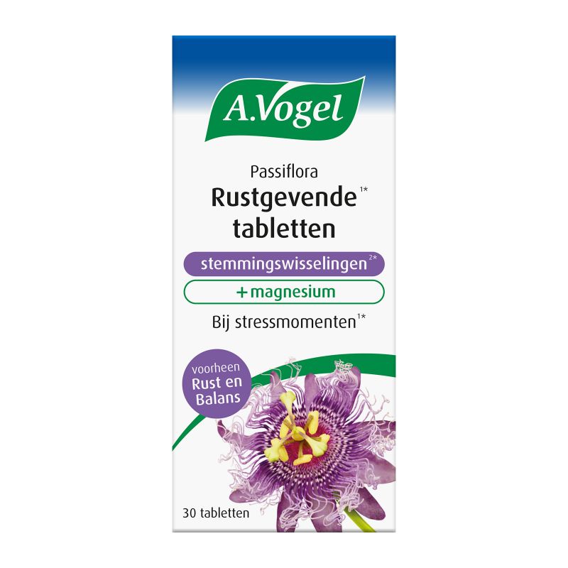 In verpakking Passiflora Rustgevende stemmingswisselingen tabletten voorkant