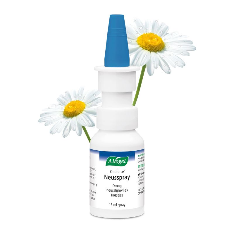 Uit verpakking Cinuforce Droog neusslijmvlies & korstjes neusspray voorkant